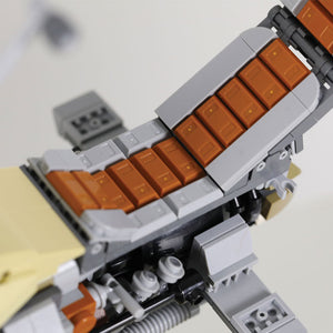 Close-up of the Kintan Strider Speeder Bike's seat using 1 x 2 LEGO® ingot pieces for seat cushioning details.