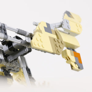 Close-up of the front fin of the Kintan Strider Speeder Bike build with LEGO® bricks.