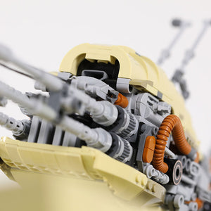 Close-up of Kintan Strider Speeder Bike engines and mechanical parts build with LEGO® bricks.