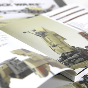 Close-up of Kintan Strider Bike instruction manual with illustrations of the speeder bike on a white background.