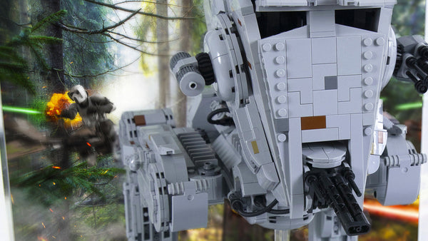 Custom AT-ST Display Case by BrixBox — Designed for Brick Wars MOC