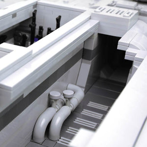 Interior view with top panels removed showing full interior. 