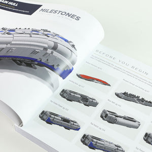 Close-up of instruction manual showing steps. 