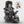 An alternate build of MOC-Hunter from the Bad Batch buildable figures series not wearing a helmet and showing printed Pieces of Hunter's face holding knives build with LEGO® bricks and an illustration of the LEGO® pieces with custom printing of the face needed to complete the build. 